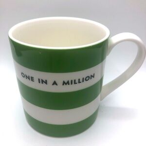 Kate Spade (Lenox) green/white stripe mug Chic speak.